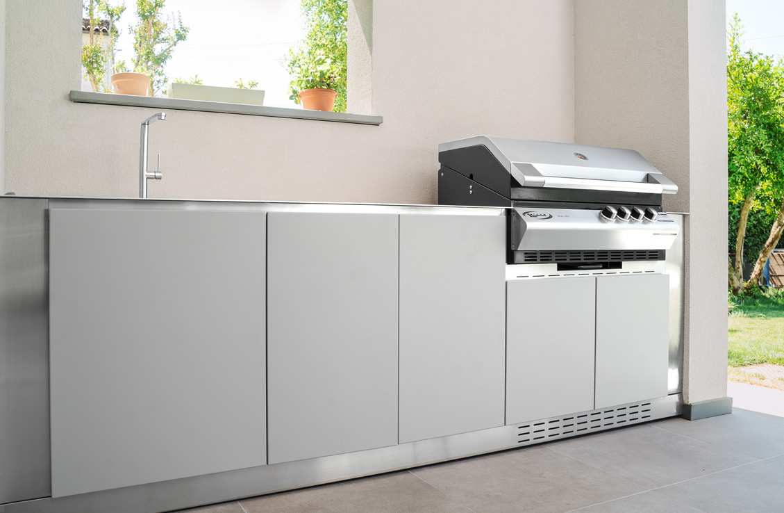 cucina via nolfi laccato + top inox 1